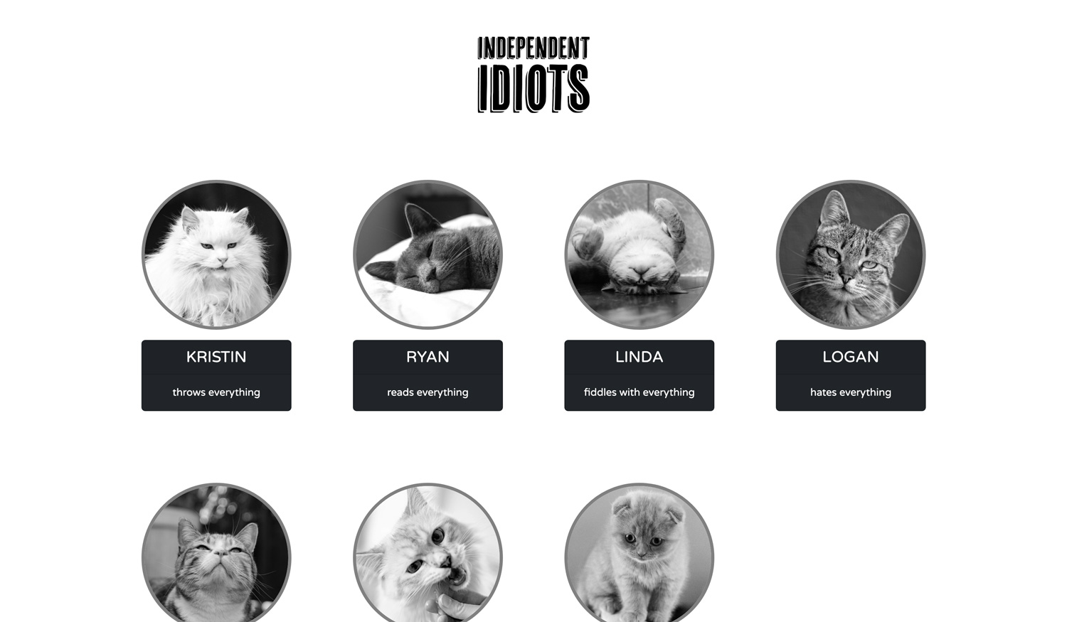 Website Screenshot of Independent Idiots